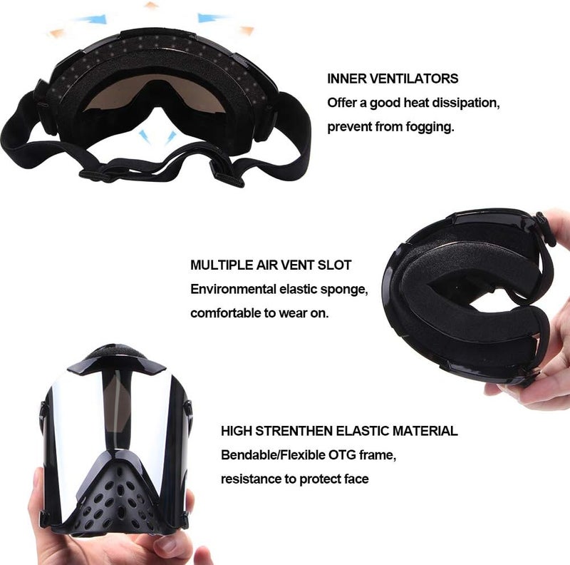 4-FQ PU Resin Windproof Dustproof Motocross GoggLes CRG Sport Scratch Resistant Dirt Bike Goggles Adult Motorcycle ATV Riding Glasses Wrap Ski Goggles Protective Safety Glasses - Image 2